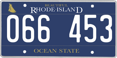 RI license plate 066453