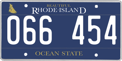 RI license plate 066454