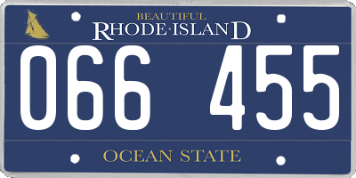 RI license plate 066455
