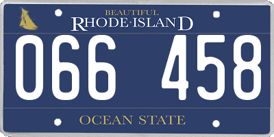 RI license plate 066458