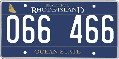 RI license plate 066466