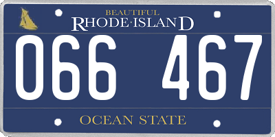 RI license plate 066467