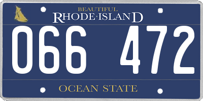 RI license plate 066472