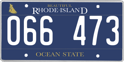 RI license plate 066473