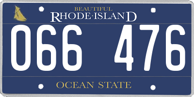 RI license plate 066476