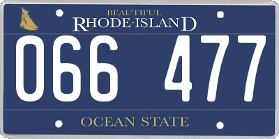 RI license plate 066477