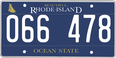 RI license plate 066478