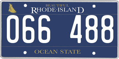 RI license plate 066488
