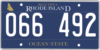 RI license plate 066492
