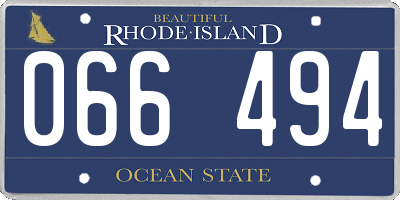 RI license plate 066494