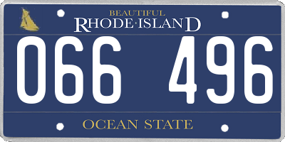 RI license plate 066496