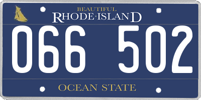 RI license plate 066502