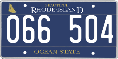 RI license plate 066504