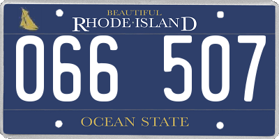 RI license plate 066507