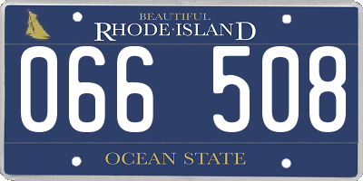 RI license plate 066508