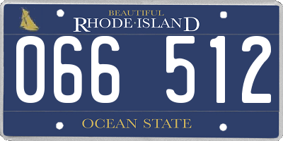RI license plate 066512