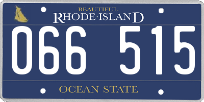 RI license plate 066515