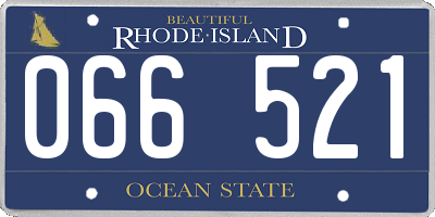RI license plate 066521