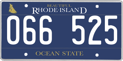 RI license plate 066525