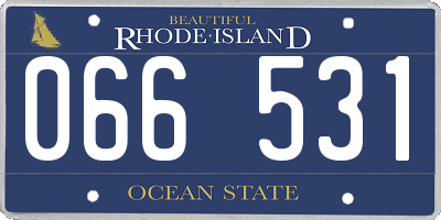 RI license plate 066531