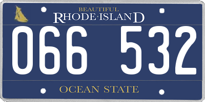 RI license plate 066532