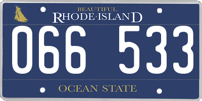 RI license plate 066533
