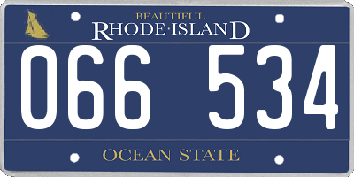 RI license plate 066534