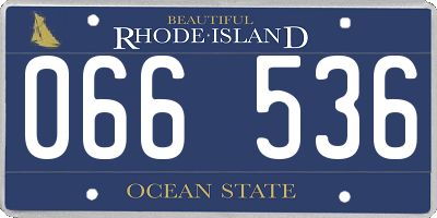 RI license plate 066536