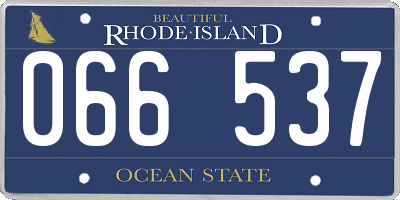 RI license plate 066537