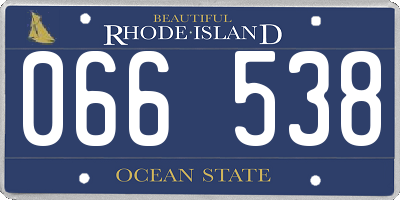 RI license plate 066538