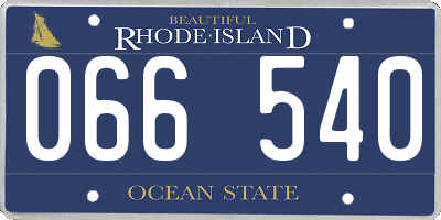 RI license plate 066540