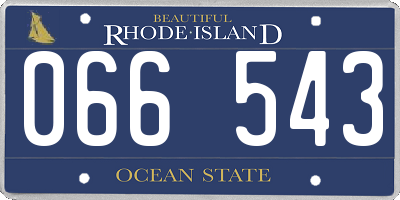 RI license plate 066543