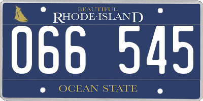 RI license plate 066545