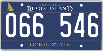 RI license plate 066546