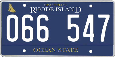 RI license plate 066547