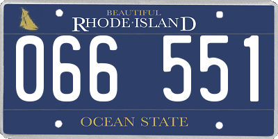 RI license plate 066551