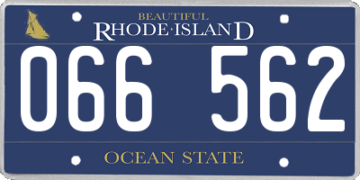 RI license plate 066562