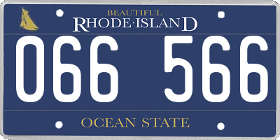 RI license plate 066566