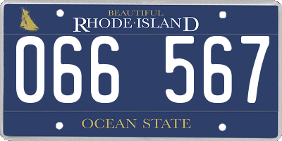 RI license plate 066567