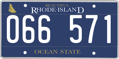 RI license plate 066571