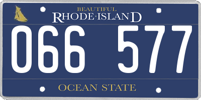 RI license plate 066577