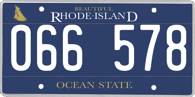 RI license plate 066578