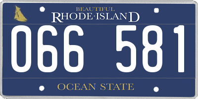 RI license plate 066581