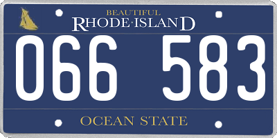 RI license plate 066583