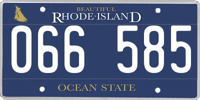 RI license plate 066585