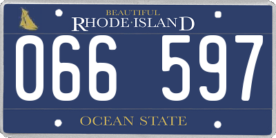 RI license plate 066597