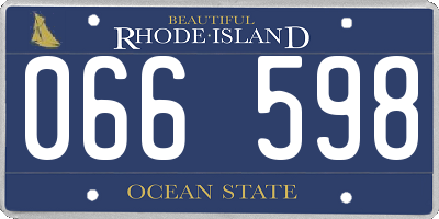 RI license plate 066598
