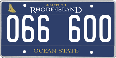 RI license plate 066600