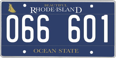 RI license plate 066601