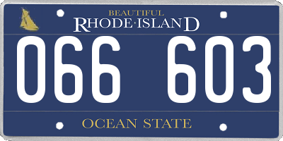 RI license plate 066603